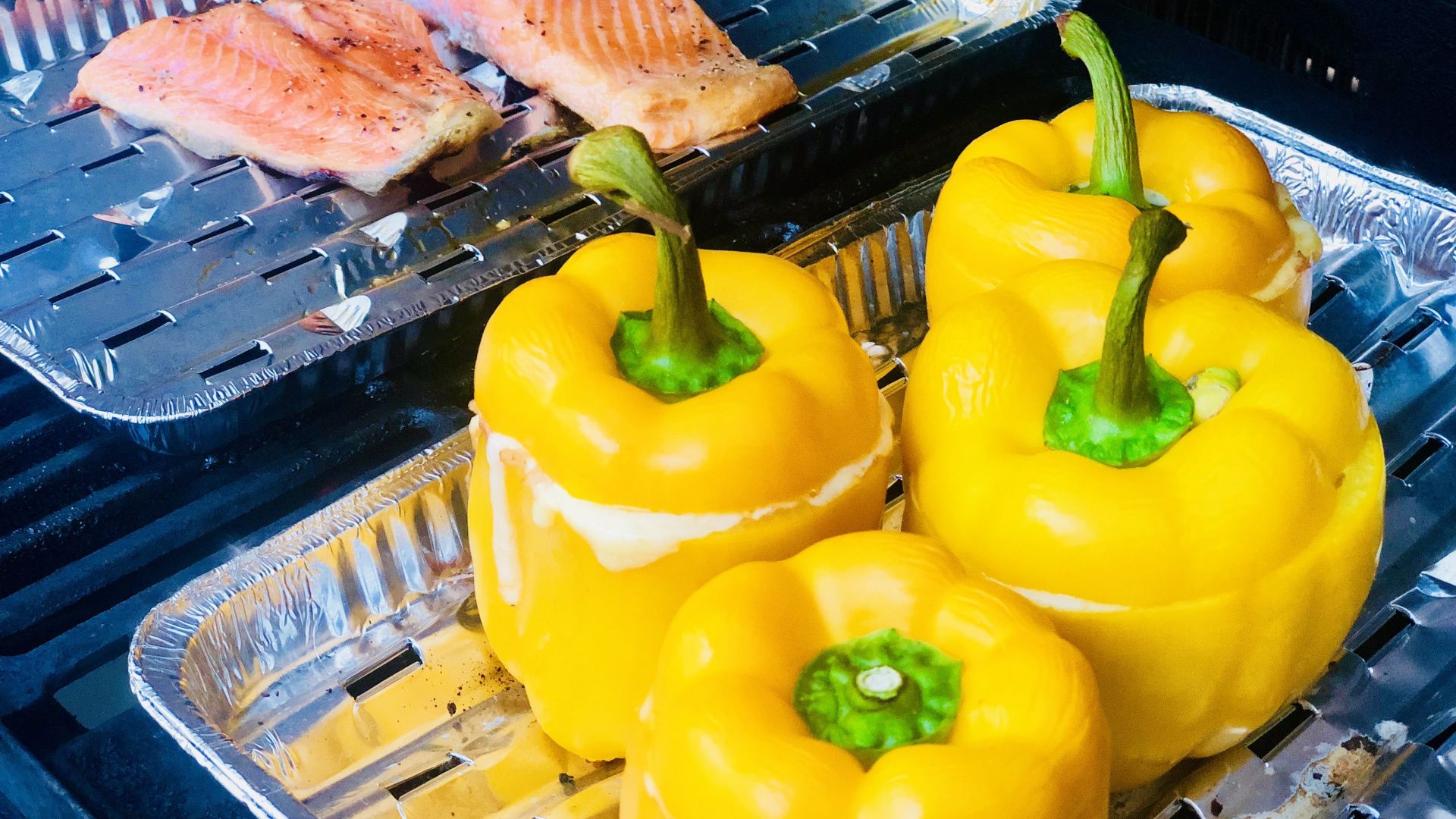 Salmon & stuffed peppers