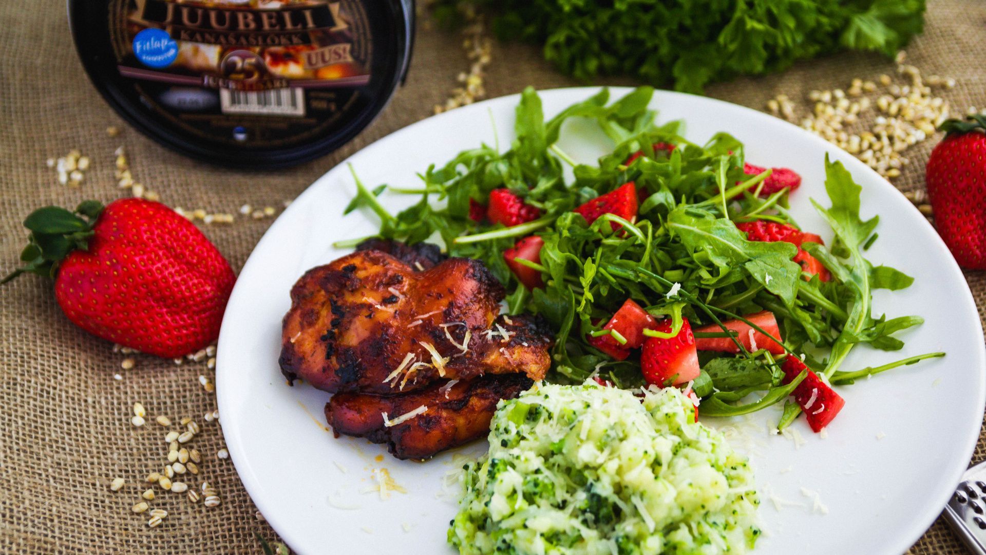 Chicken thighs with vegetable mash